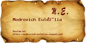 Modrovich Eulália névjegykártya